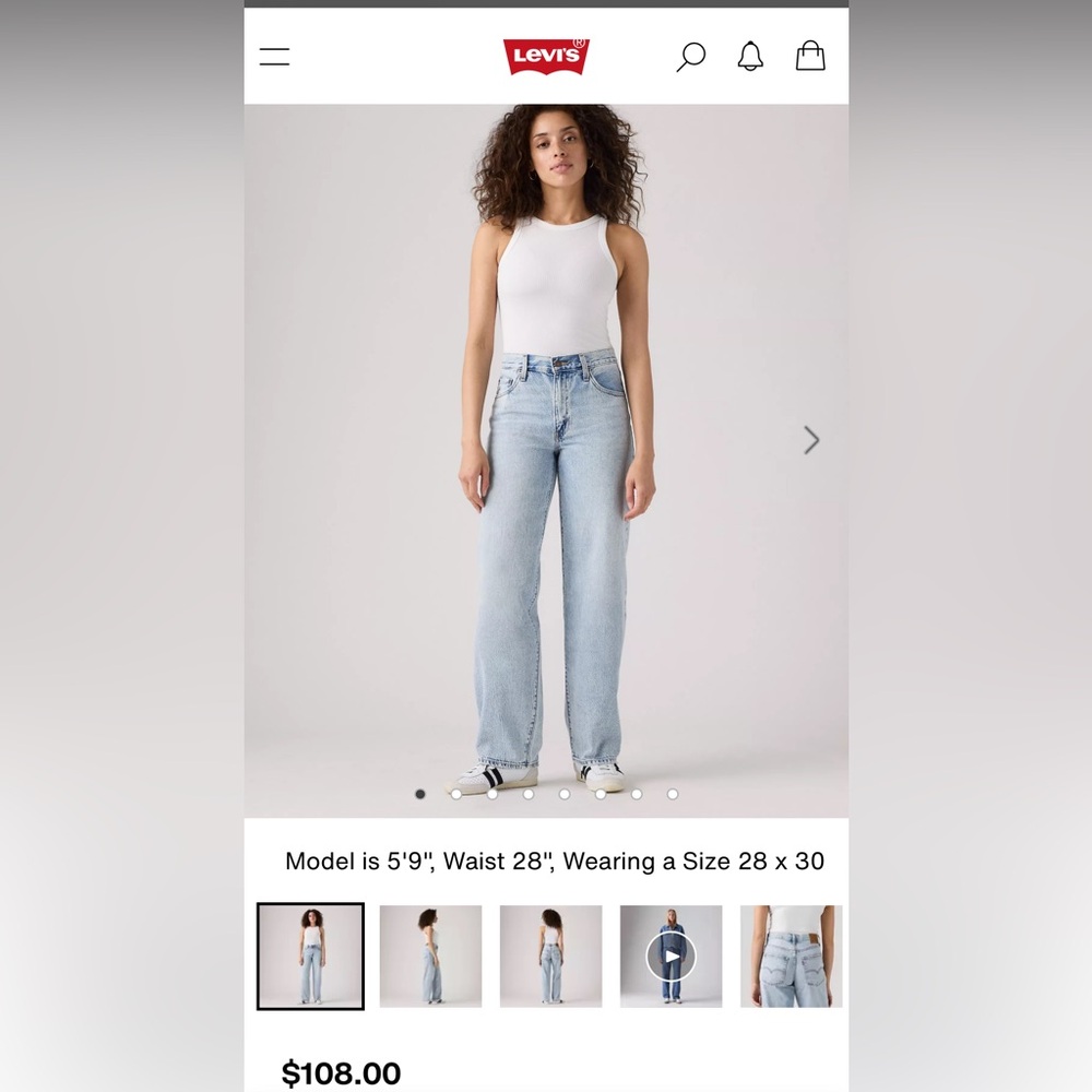 Levi's Baggy Dad Jeans - Worn Once